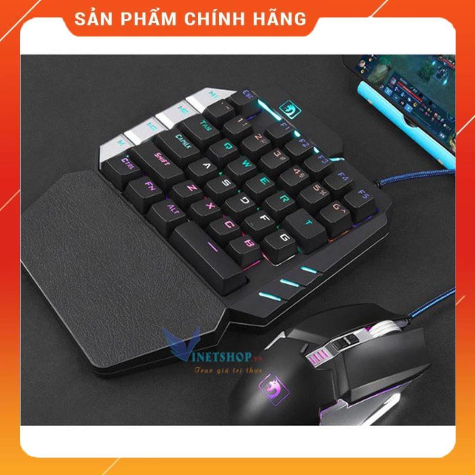 Xả Kho-  Bàn phím cơ 1 tay Technology K109 LED RGB swith blue chuyên game Pubg -DC3708