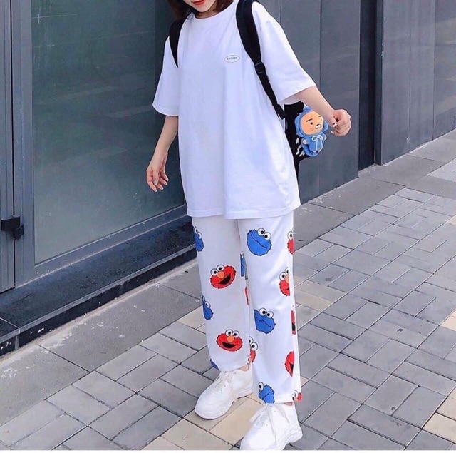 Quần Cartoon Cookies Monster/Cartoon Pant Dài Ảnh Thật