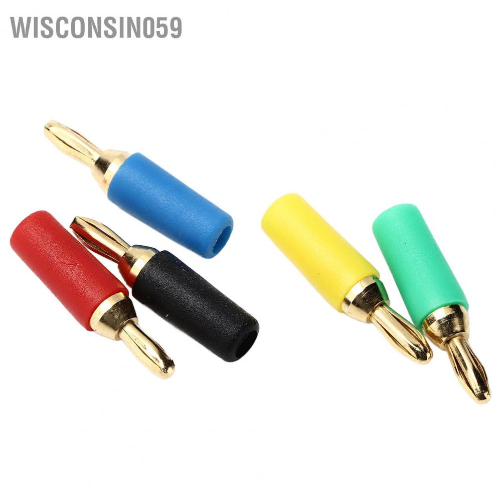 Wisconsin059 2.5mm Banana Plugs Brass Gold Plated Soldering Connector Assortment for Speaker Wire