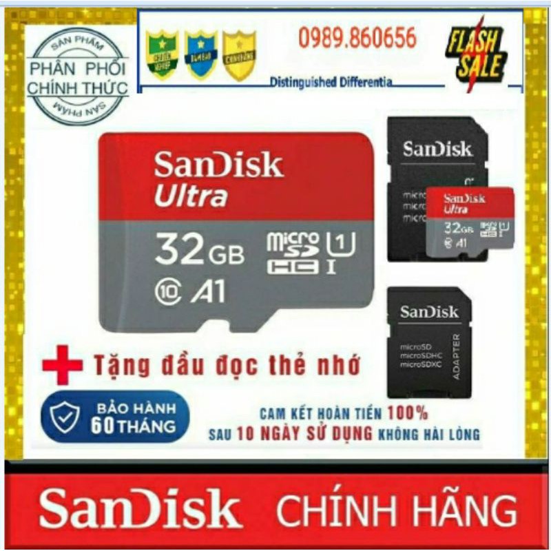 Thẻ nhớ SanDick Ultra 32GB Upto chính hãng 100MB/s 667x, BH 1 đổi 1