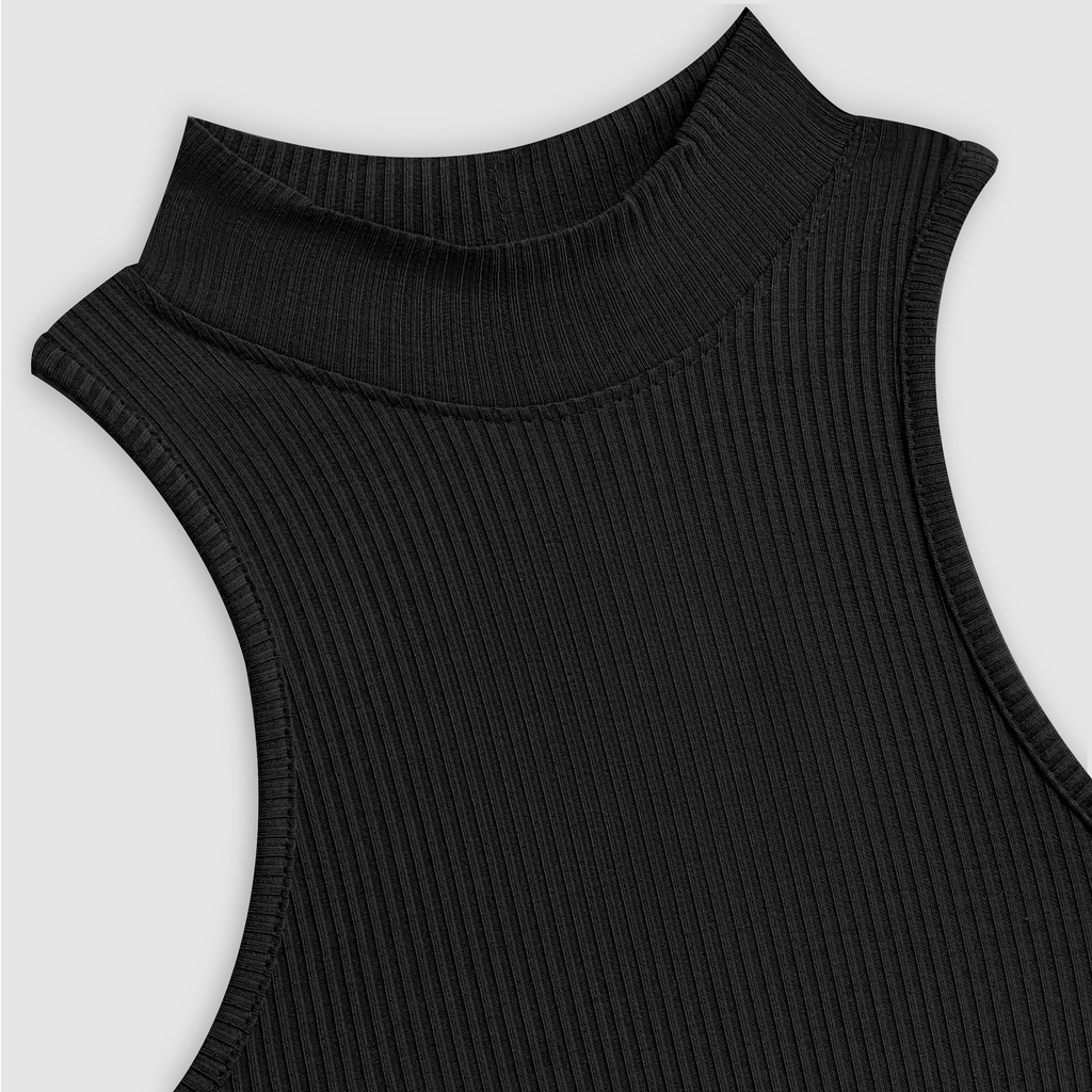 Đầm body cổ lọ sát nách TOPTIFY dáng dài xẻ tà form ôm basic Nobody's Home Dress DT19