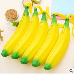 Túi Đựng Bút Hình Quả Chuối Vàng Mới Lạ Hai Ngăn Đựng Tiền Xu Chìa Khóa Quà Tặng Khuyến Mãi