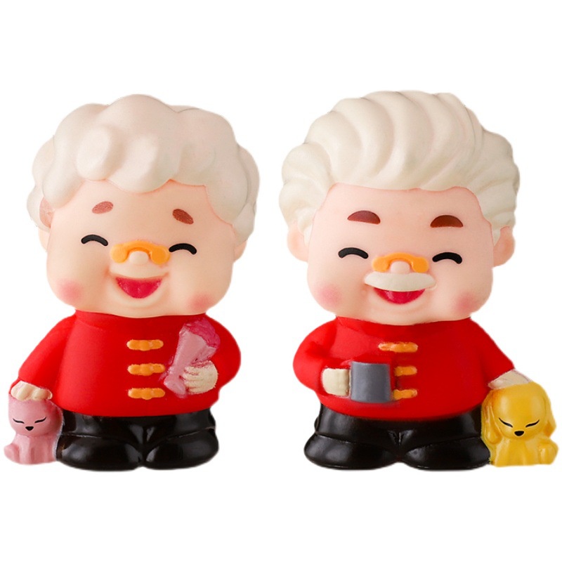 [SIÊU RẺ❤️] – Ông Bà Tóc Xoăn (1 Cặp) - Trang trí bánh sinh nhật bánh kem