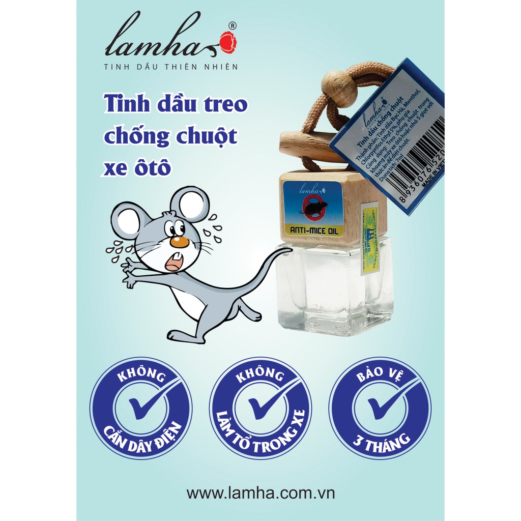 Tinh dầu treo xe chống chuột khoang máy ô tô LAMHA