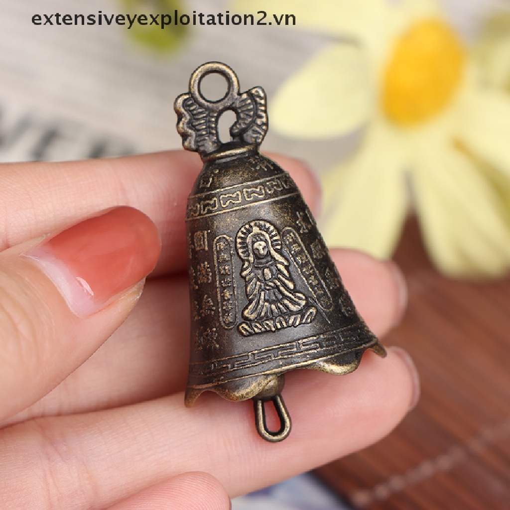 Bộ 2 chuông mini khắc hình Phật Giáo phong cách Trung Hoa