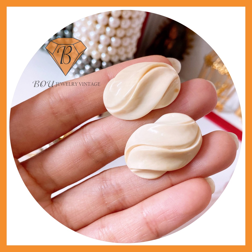 HOA TAI NGỜ SECONDHAND TRANG SỨC SI NHẬT BẢN BOU JEWELRY VINTAGE MÃ BT083