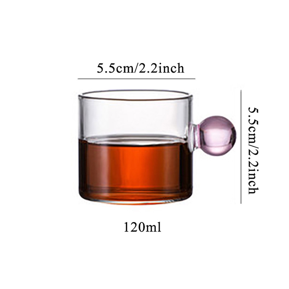 Tách thủy tinh mini đựng trà/ cà phê/ sữa/ nước sốt có tay cầm tiện dụng chất lượng cao