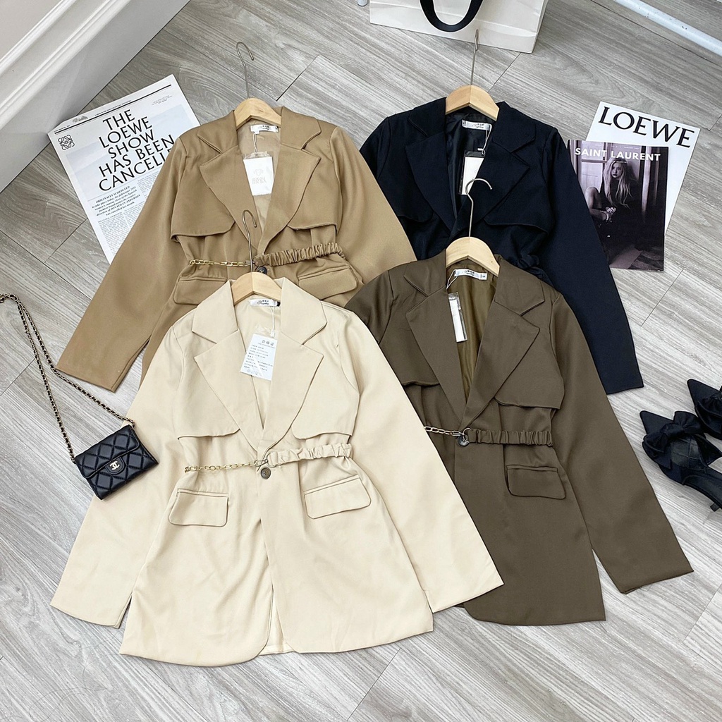 áo manto blazer kèm đai đủ màu hot hit