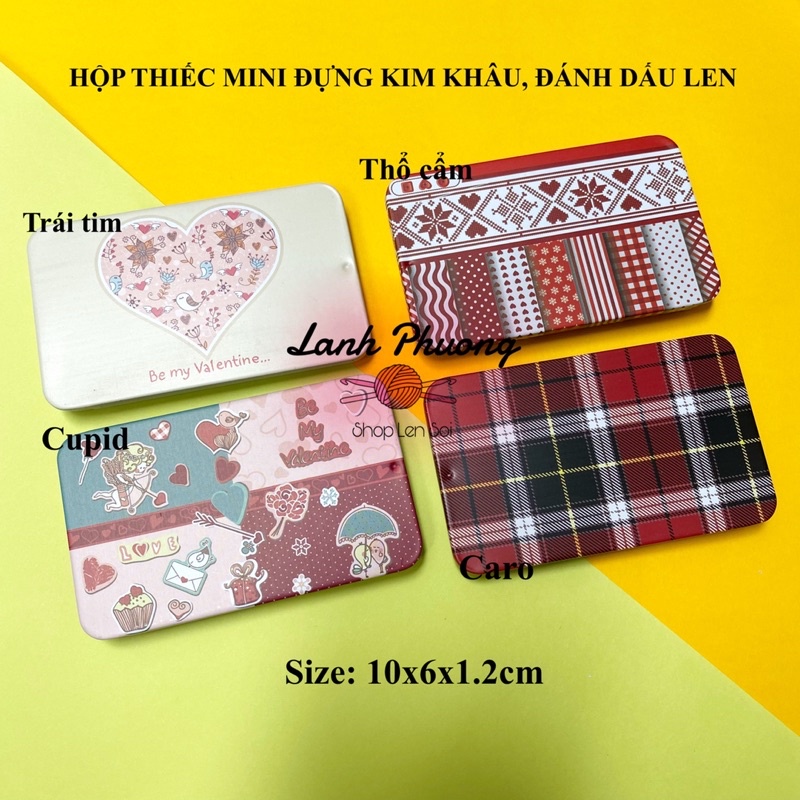 Hộp Thiếc Mini Đựng Kim Khâu, Ghim Đánh Dấu, Đồ Handmade Tiny