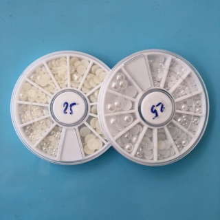 set ngọc trai nửa trang trí móng