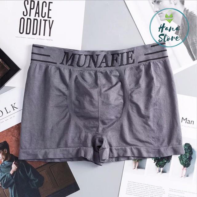 Quần Lót Nam♥️ Quần Lót Nam Boxer Munafie Dệt Kim Co Dãn 4 Chiều, Kháng Khuẩn Khử Mùi + Túi Zip Sang Trọng