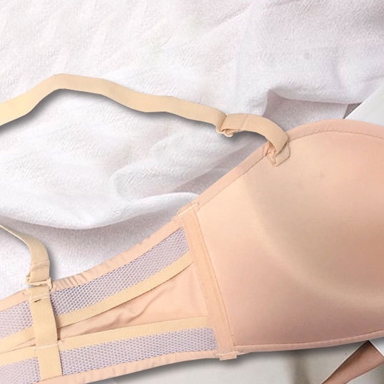 Áo lót nữ đúc su cúp quả ngang không gọng nâng ngực tạo khe KIMCHIBIKI bra đệm dày cho ngực nhỏ sexy AL025