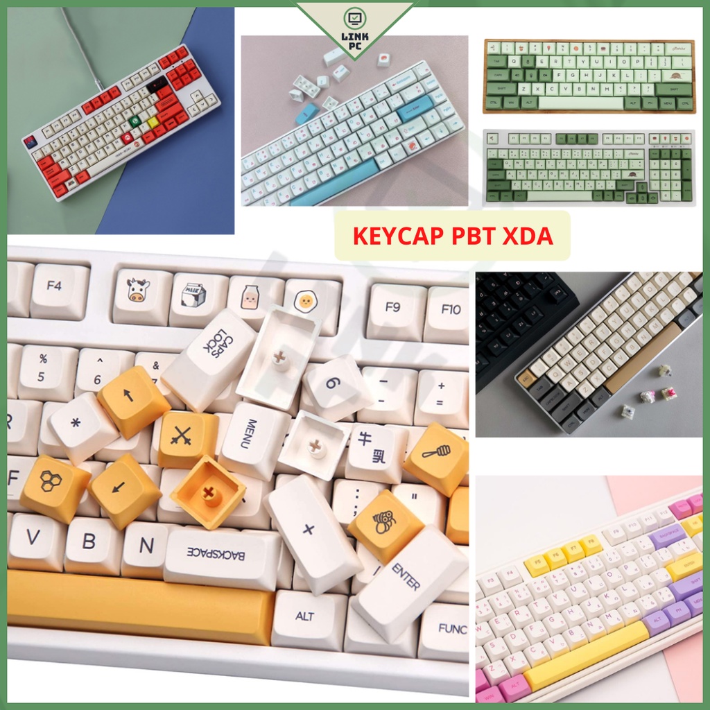 Keycap Pbt Dyesub XDA Cho bàn Phím Cơ || Honey Bee || Shimer || Eva|| Retro|| Matcha ||Virtual War hơn 12x phím