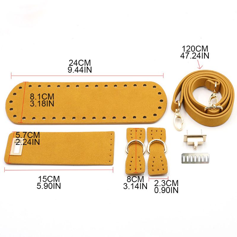 Seng Bộ 5 Món Phụ Kiện May Vá Túi Xách / Túi Đeo Vai Bằng Da Nhân Tạo DIY