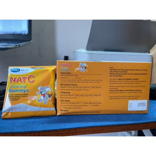 Kẹo dẻo Nat C Yummy Gummyz 20 gói  - bổ sung vitamin C, tăng cường sức đề kháng