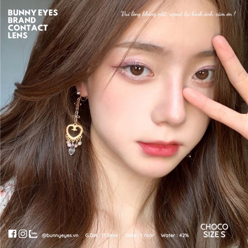 Lens Mắt Kính Áp Tròng BUNNY EYES CHOCO 14.0mm Size S