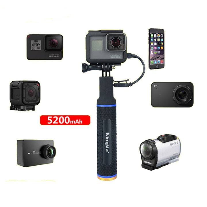 Pin dự phòng GoPro 8 7 6 5 4 kiêm tay cầm quay phim KINGMA