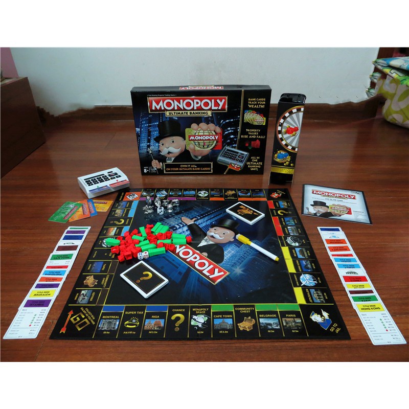Board game Monopoly Ultimate Banking | bộ trò chơi cờ tỷ phú 4.0 ngân hàng điện tử có máy ATM quẹt thẻ tự động electroni