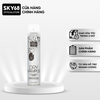 Dầu Gội Khô Giúp Tóc Sạch Dầu Và Trở Nên Bồng Bềnh Ngay Lập Tức Girlz Only Dry Shampoo 200ml - No Residue Nude (Trắng)