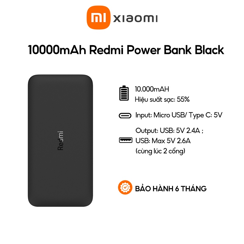 Pin sạc dự phòng Xiaomi Redmi 10000mAh - Hàng chính hãng