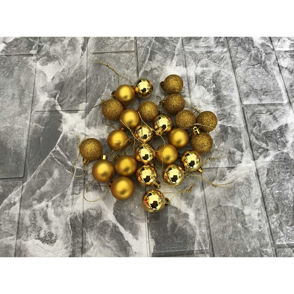 Combo 6 Quả Châu Trang Trí Noel Đường Kính 4 CM