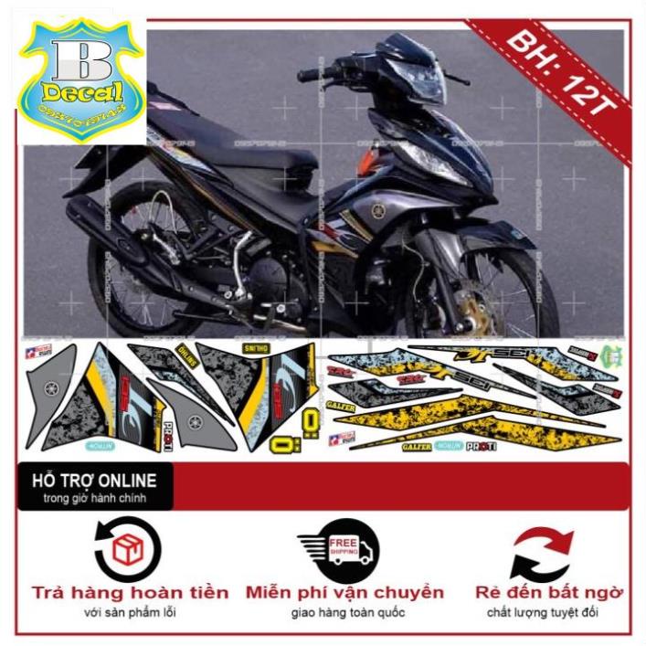 ( Quí khách vui lòng mang ra tiệm cho thợ dán ) Tem EX 2011 LC XÁM ĐEN VÀNG [Bi Decal]