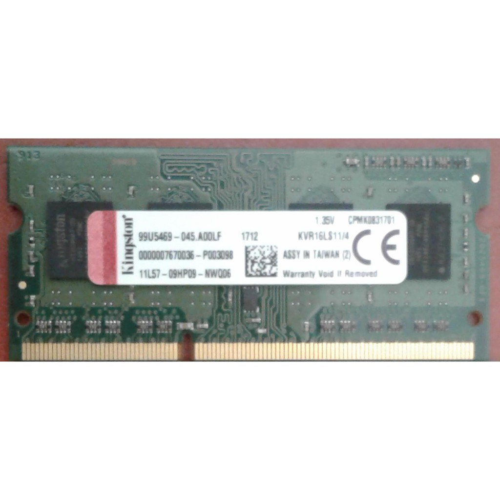 Ram Kingston 4GB 1600MHz DDR3L PC3-12800 1.35V Laptop