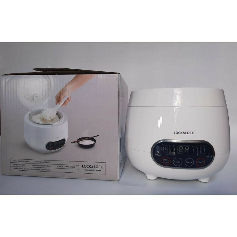 Nồi Cơm Điện Mini Kỹ Thuật Số 0,8 lít Lock&Lock EJR326WHT | BigBuy360 - bigbuy360.vn