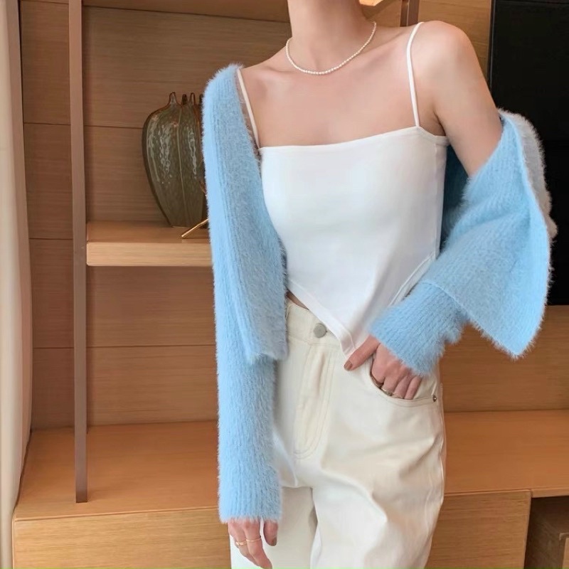 Áo bra yếm 2 dây cotton kèm mút ngực