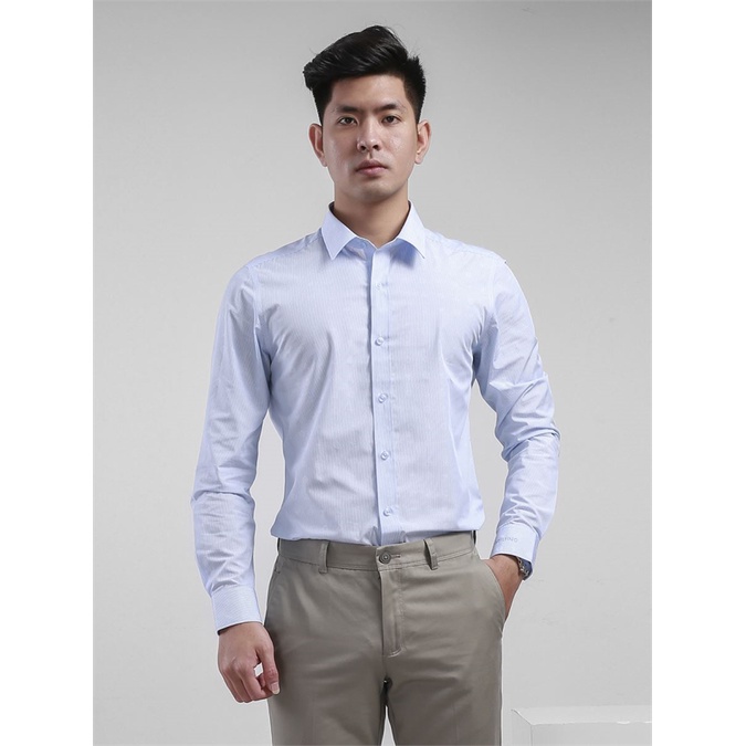 Áo sơ mi nam công sở dài tay ARISTINO sợi sồi dáng ôm Als11808