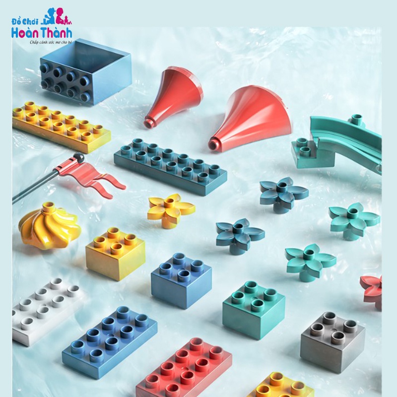 Bộ đồ chơi khối xây dựng, lắp ghép hình lâu đài trong mơ cho bé có kèm tấm đáy