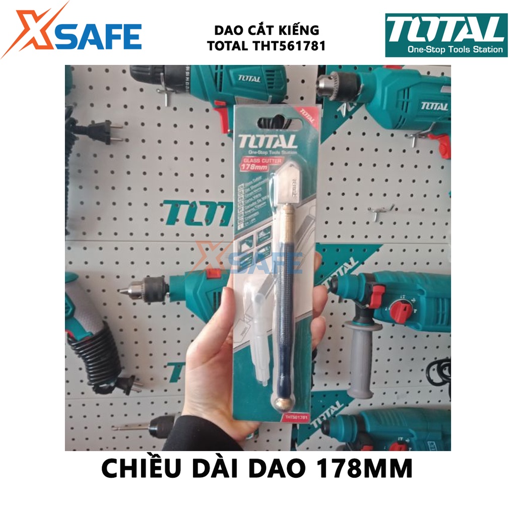 Dao cắt kính TOTAL THT561781 Bút cắt kiếng 178mm, hợp kim cao cấp chống rỉ sét lưỡi dao sắc bén - Chính hãng [XSAFE]