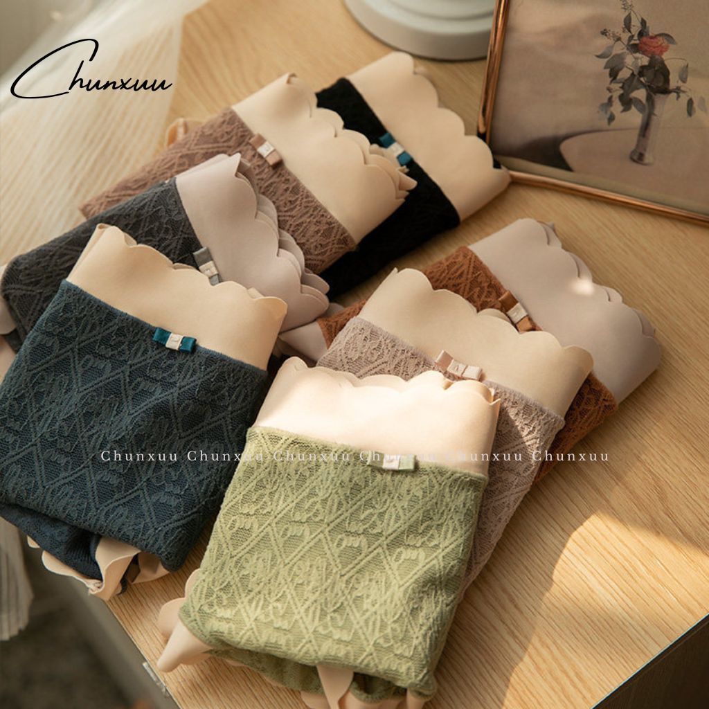 Quần lót nữ CHUNXUU ren gấm cao cấp sọc chéo tiểu thư phối viền su thông thoáng - QC103