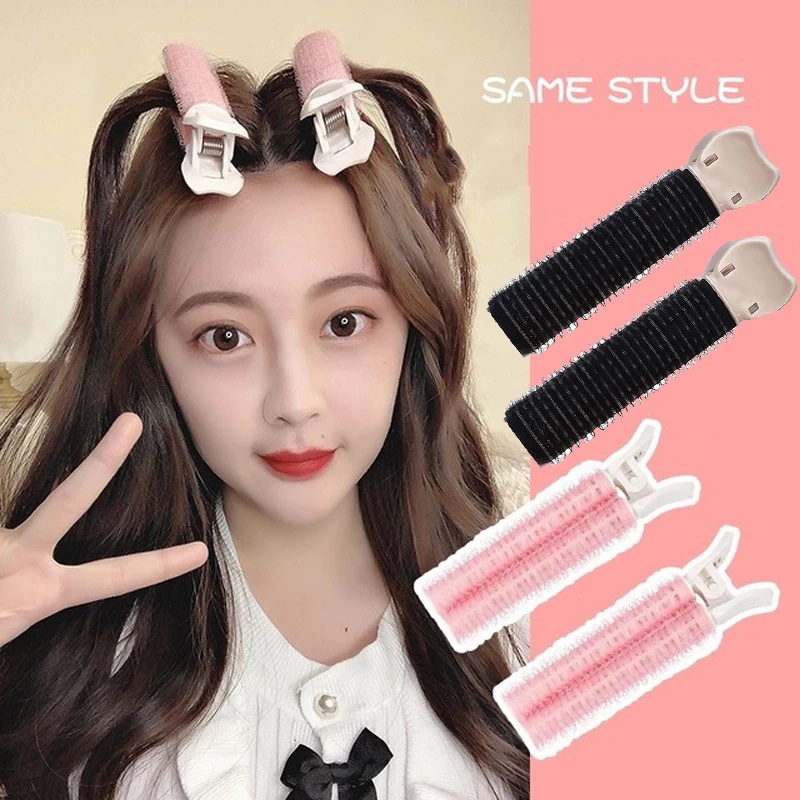 Bộ 2 Dụng Cụ Uốn Tóc Xoăn Bằng Nhựa Bền Có Thể Tái Sử Dụng Tiện Lợi Cho Người Lười