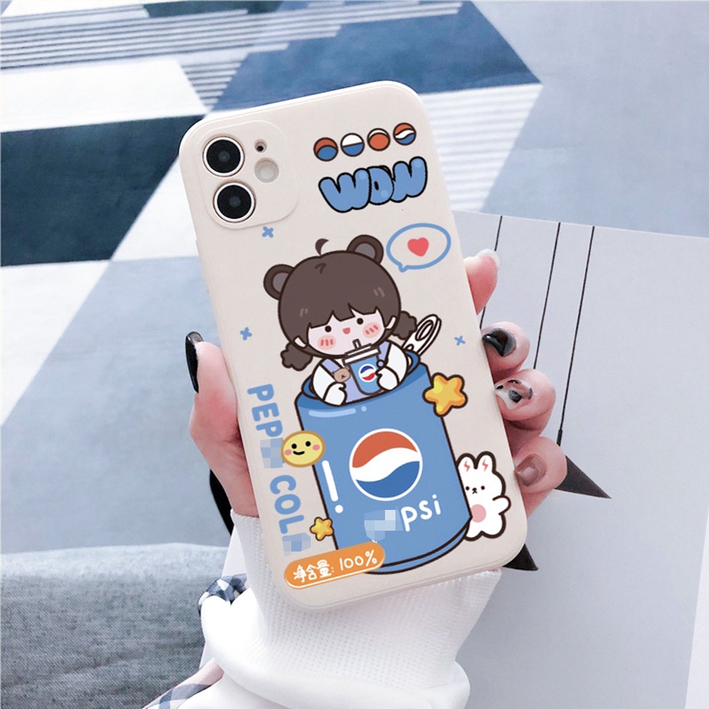 Ốp iphone cạnh vuông girl drinks dành cho ip 6/6plus/6s/6splus/7/7plus/8/8plus/x/xr/xs/11/12/pro/max - e09