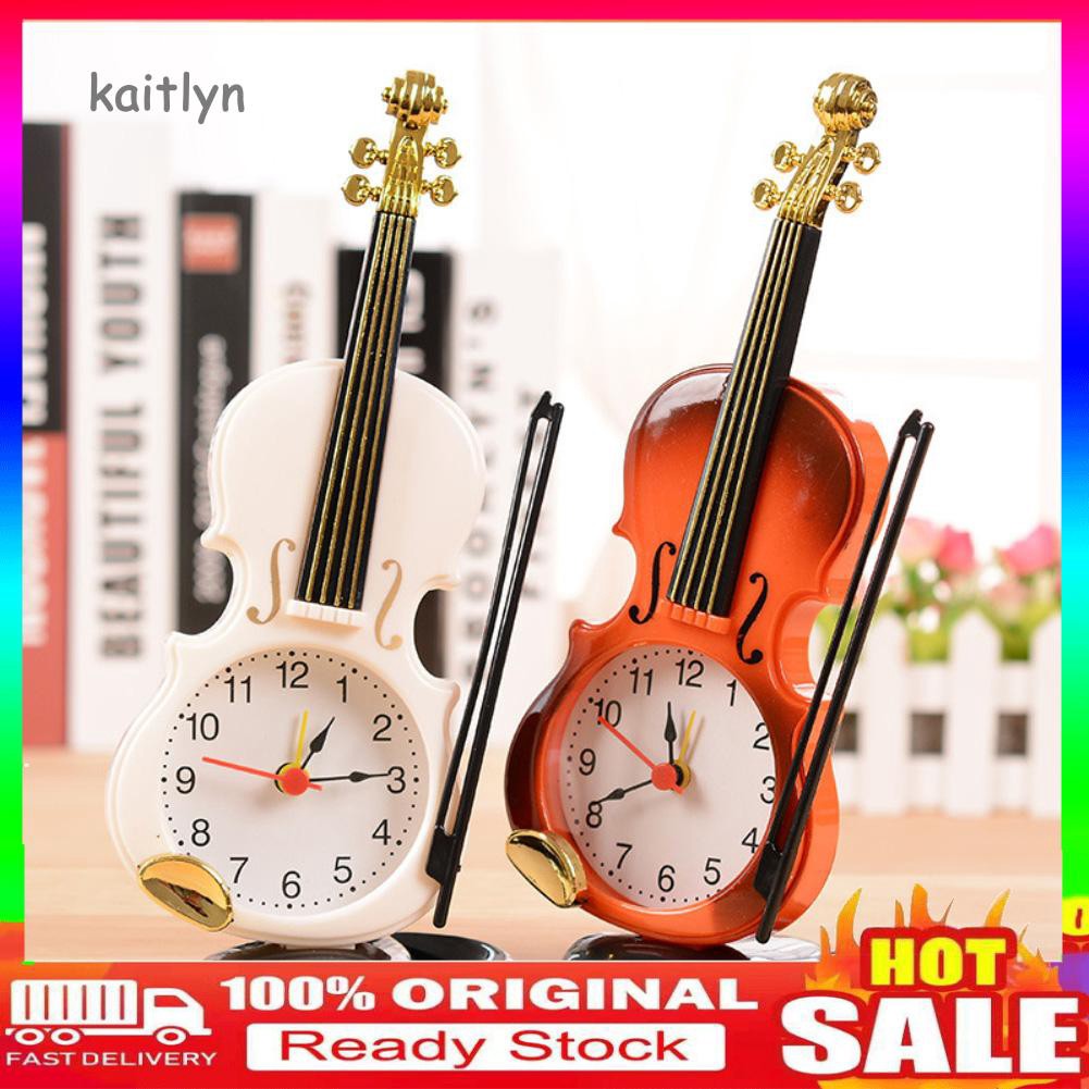 Đồng hồ báo thức để bàn hình cây đàn violin sáng tạo