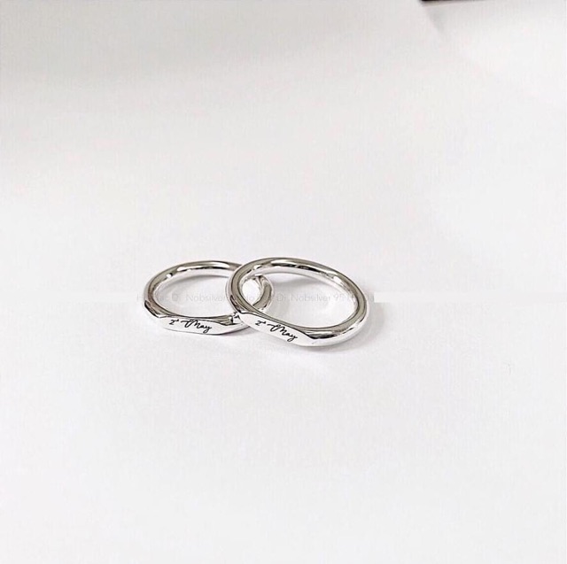Nhẫn Bạc đôi hàng thiết kế khắc tên khắc chũ, Nhẫn Bạc đôi tình yêu thiết kế theo yêu cầu bằng bạc cao cấp TUNASILVER