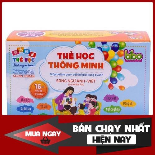 Bộ thẻ học thông minh 16 chủ đề (416 thẻ) phát triển kĩ năng IQ cho bé.