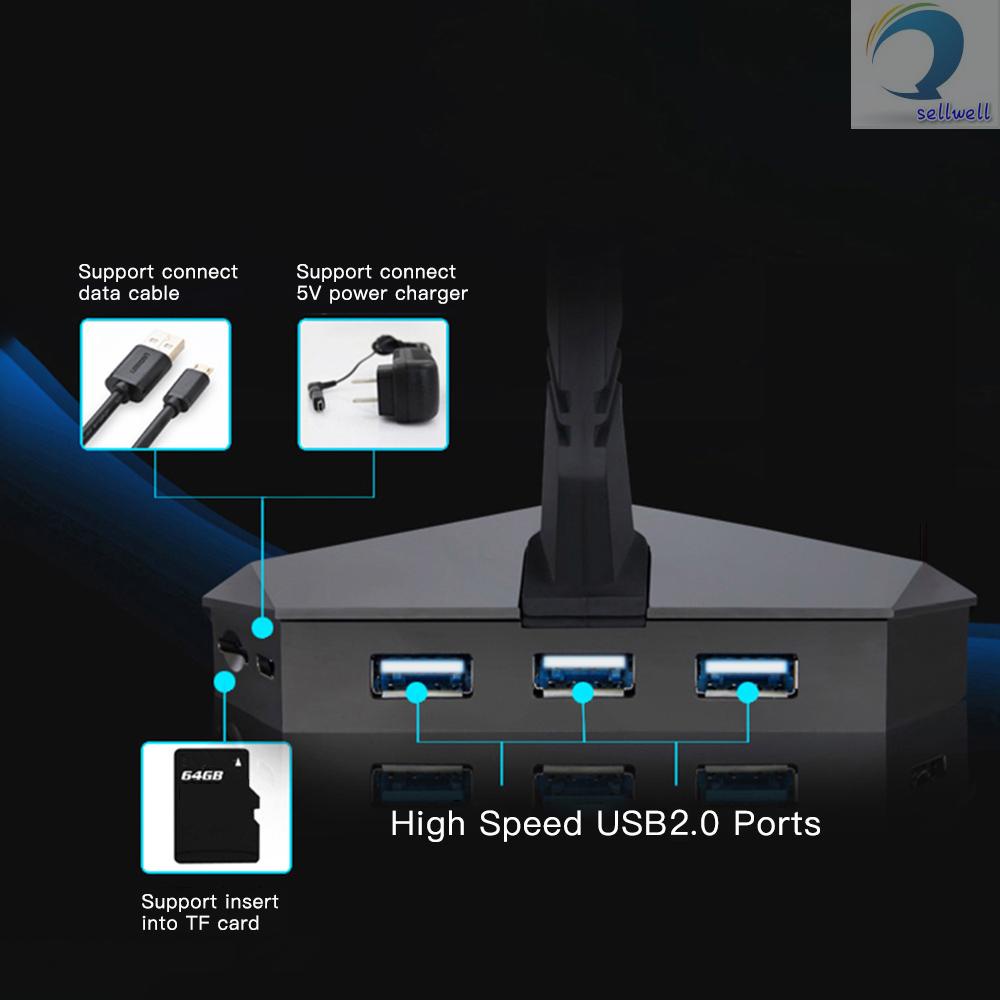 Hub USB 2.0 3 port (Đọc thẻ SD, MicroSD) Hub USB 3 Cổng Kèm 2 Khe Đọc Thẻ Nhớ Micro SD và SD