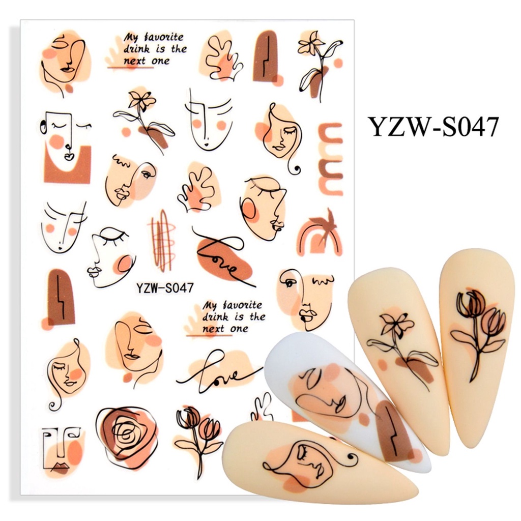 1 Tờ Nhãn Dán Trang Trí Móng Tay Họa Tiết Graffiti DIY Thời Trang Dành Cho Nữ