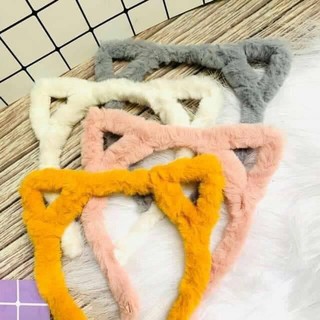 Bờm Lông Cừu Tai Mèo Cài Tóc Dễ Thương - Băng Đô Rửa Mặt Trang Điểm