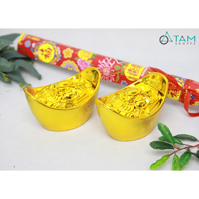 Set 2 thỏi vàng trang trí D10cm T-VANG-01