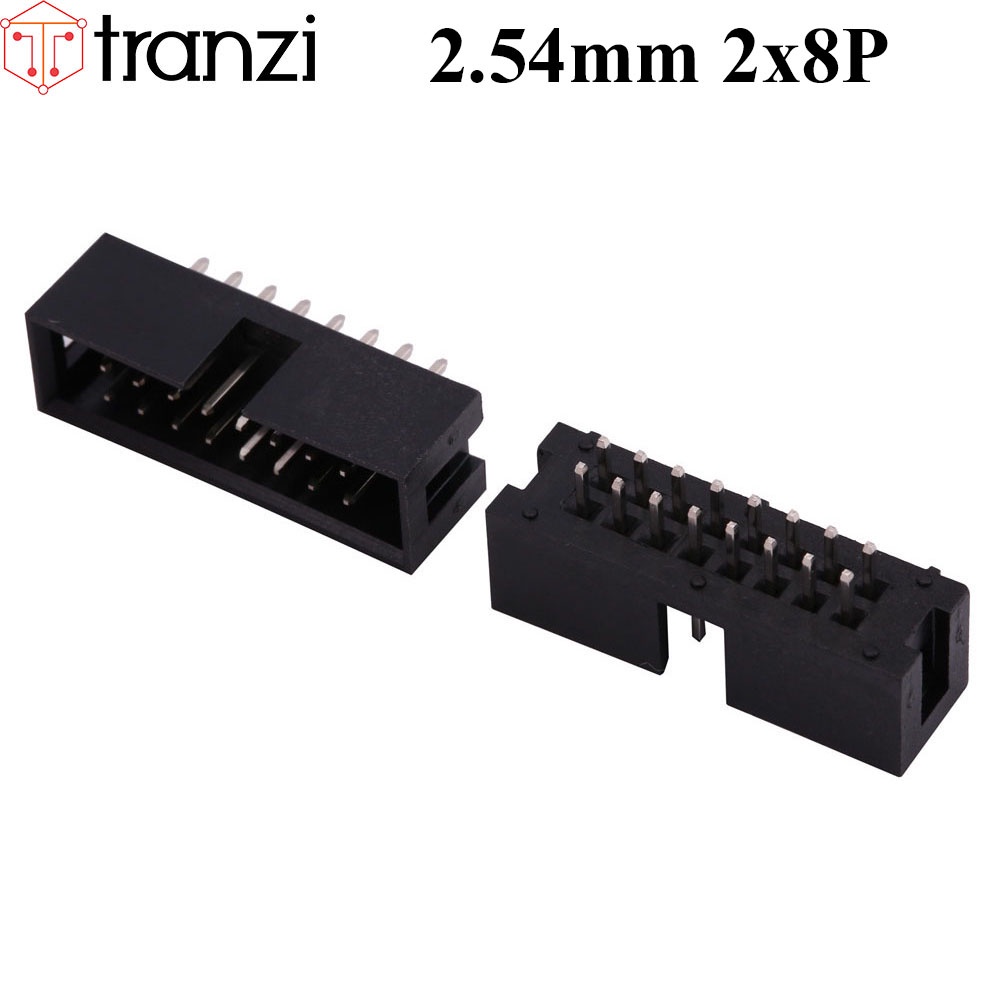 Giắc cắm header 2.54mm IDE IDC DC3 2x8P chân cắm thẳng đen - túi 10 cái