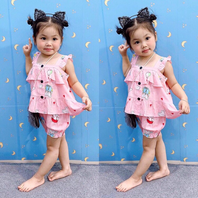 Bộ 2 dây bé gái Lanh thái tone thái tôn thái đẹp cao cấp- sỉ bộ lanh cho bé