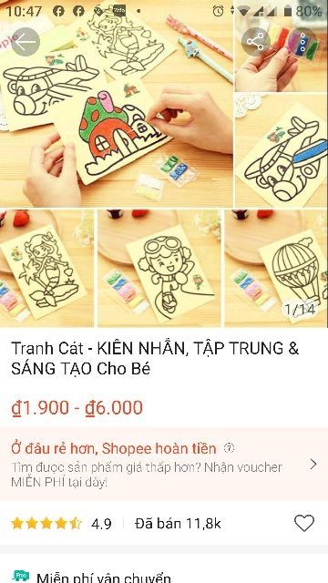 Set 5 Tranh Cát A5 Màu Cho Bé