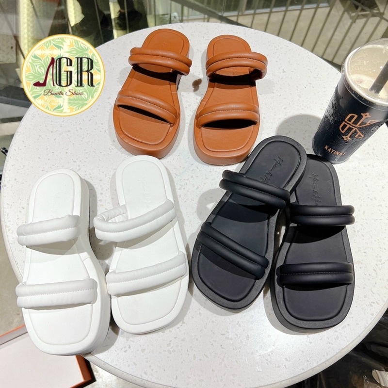 Dép 2 quai viền phồng xinh xắn cao 3 cm