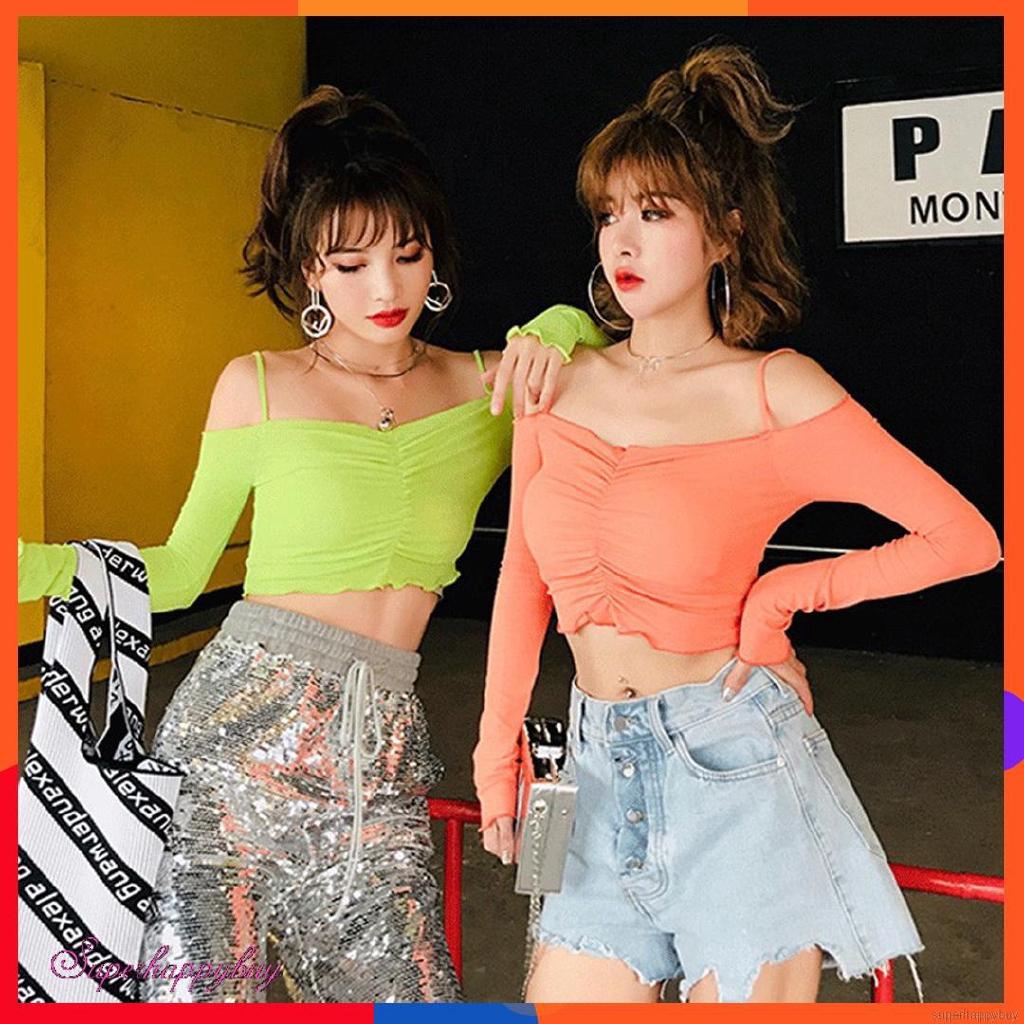 Áo nữ trễ vai kiểu dáng thời trang quyến rũ phong cách Hàn Quốc