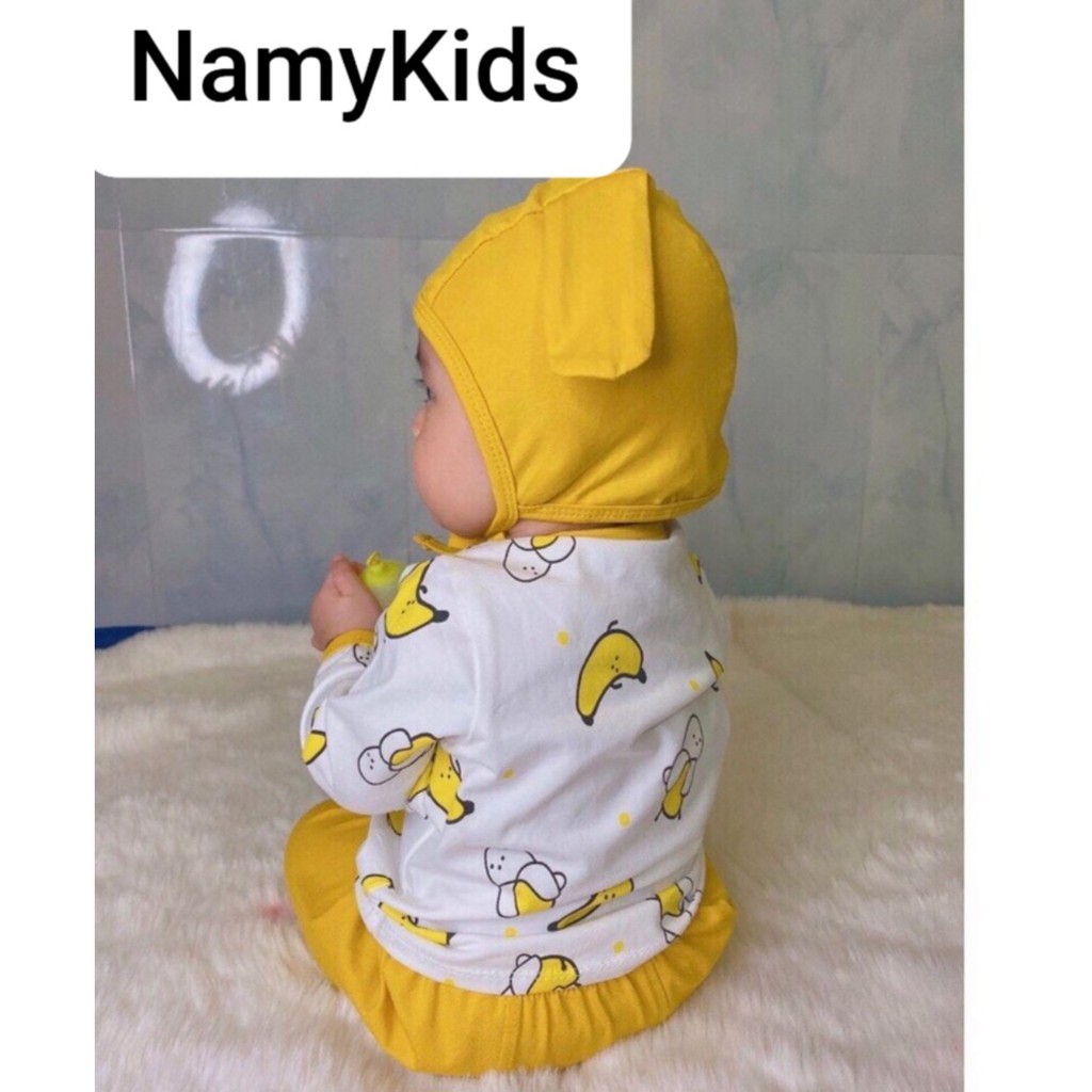 42.[HCM] Đồ bộ thu đông trẻ sơ sinh (5-15kg) tay dài quần dài, mẫu trái cây, vải Cotton thun lạnh Minky Mom chính phẩm