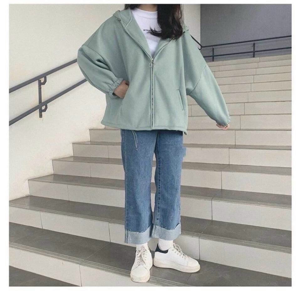 Áo Hoodie Nữ Trơn Bigsize Ulzzang form rộng trơn Uni Mùa Đông | BigBuy360 - bigbuy360.vn