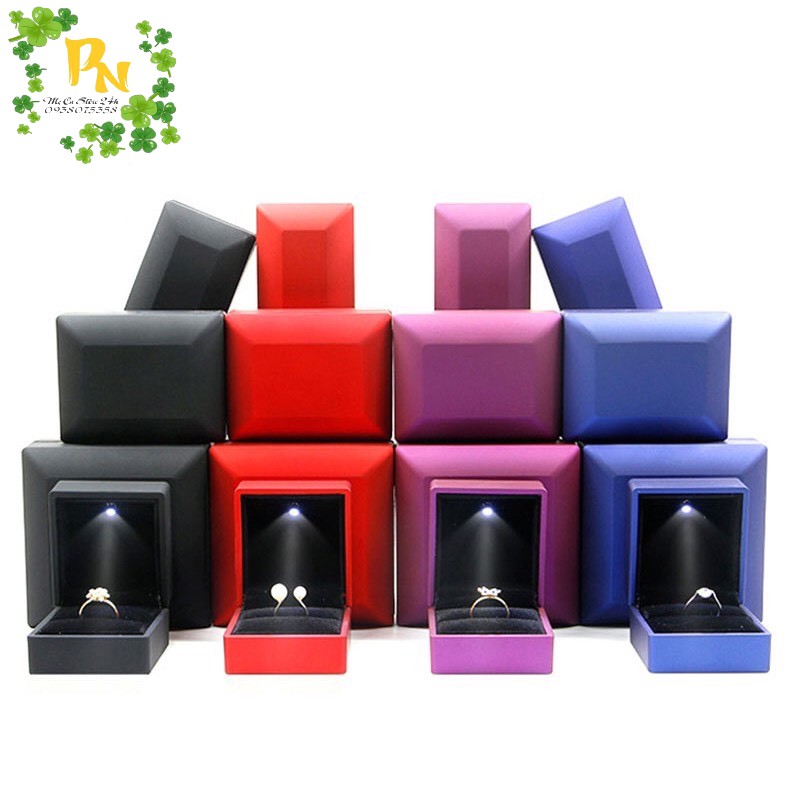 (Jewelry box) HỘP ĐỰNG NHẪN CƯỚI,BÔNG TAI CHO NỮ,HỘP QUÀ TẶNG TRANG SỨC,HỘP ĐỰNG NHẪN CAO CẤP CÓ ĐÈN LED (H19-2-NĐ)